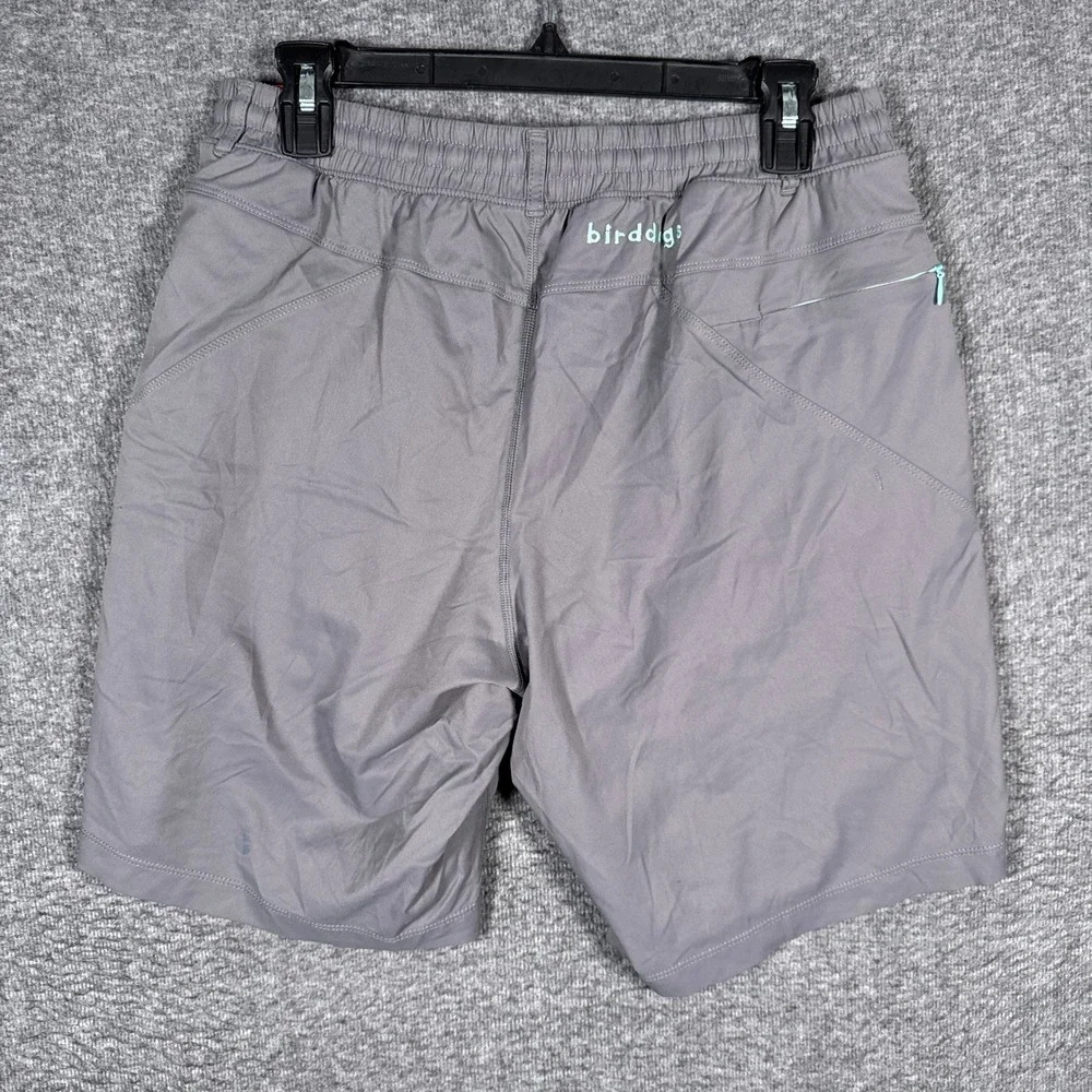 Birddogs Gym Shorts Men Medium Gray Lined Athletic Performance Drawstring Active